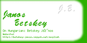 janos betskey business card